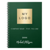 Emerald green name script business logo notitieboek (Voorkant)
