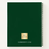 Emerald green name script business logo notitieboek (Achterkant)