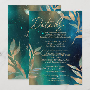 Emerald green nebula Melkwega night sky golden fol Kaart