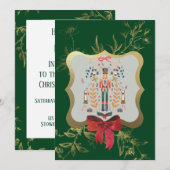 Emerald Green Nutcracker Kerstfeestdag Kaart (Voorkant / Achterkant)