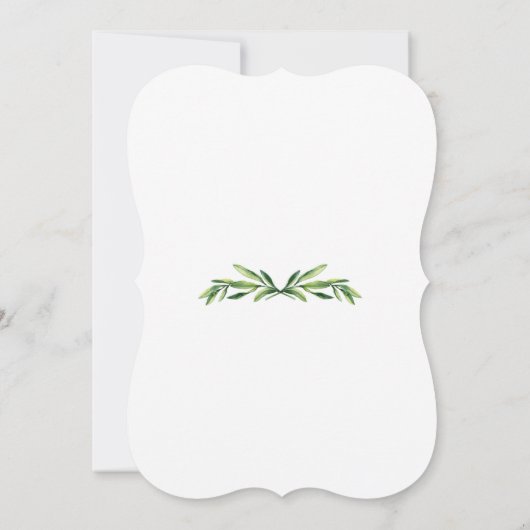 Emerald Green Olive Wreath Monogram Wedding Kaart (Achterkant)