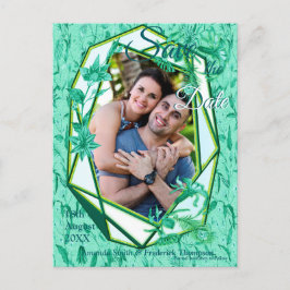 Emerald green op een beeldhouwtextuur die de achte aankondigingskaart