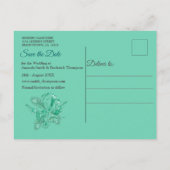 Emerald green op een beeldhouwtextuur die de achte aankondigingskaart (Achterkant)