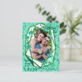 Emerald green op een beeldhouwtextuur die de achte aankondigingskaart (Staand voorkant)