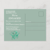 Emerald green op een beeldhouwtextuur die de achte uitnodiging briefkaart (Achterkant)