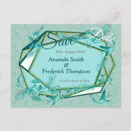 Emerald green op een getextureerde onderkant van e aankondigingskaart