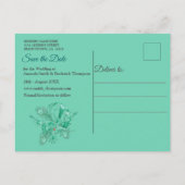 Emerald green op een getextureerde onderkant van e aankondigingskaart (Achterkant)