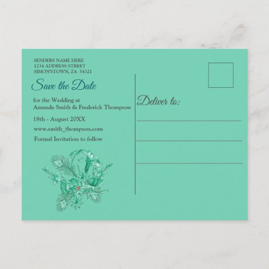 Emerald green op een getextureerde onderkant van e aankondigingskaart (Achterkant)