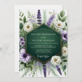 Emerald Green Organic Meadow Wedding Kaart (Voorkant / Achterkant)