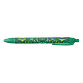 Emerald Green Ornate Kaleidoscope Monogram Zwarte Inkt Pen (Bodem)