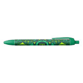 Emerald Green Ornate Kaleidoscope Monogram Zwarte Inkt Pen (Bovenkant)
