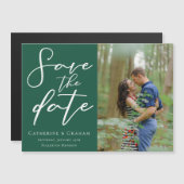 Emerald Green Paar Foto Sla de datummagneet op (Voorkant / Achterkant)