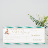 Emerald Green Paascheque Cadeaubon Kaart (Staand voorkant)