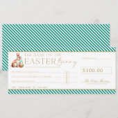 Emerald Green Paascheque Cadeaubon Kaart (Voorkant / Achterkant)