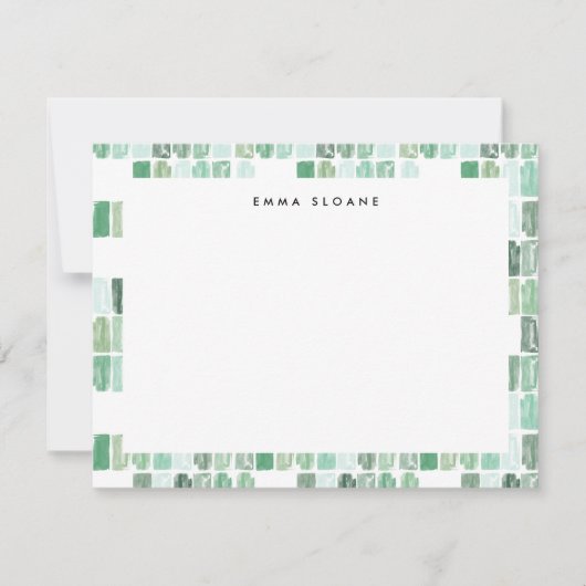 Emerald Green Painted Jewel Personalized Note Kaar Notitiekaartje (Voorkant)