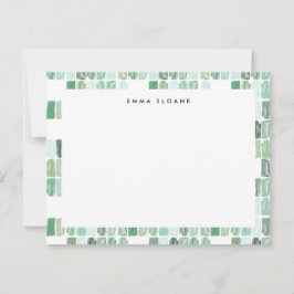 Emerald Green Painted Jewel Personalized Note Kaar Notitiekaartje