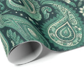 Emerald Green Paisley Cadeaupapier (Rol Hoek)