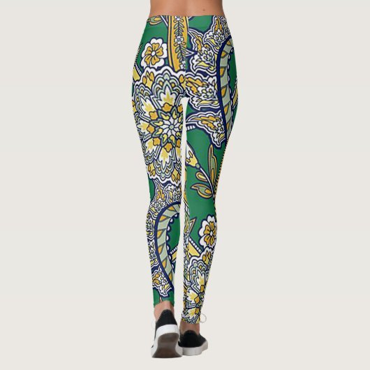 Emerald Green Paisley Leggings (Achterkant)