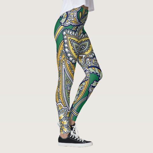 Emerald Green Paisley Leggings (Rechts)