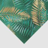 Emerald Green Palm Leaf Bright Golden Oerwoud Tissuepapier (Detail)