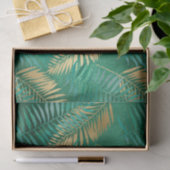 Emerald Green Palm Leaf Bright Golden Oerwoud Tissuepapier (Geschenk)
