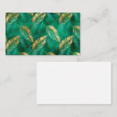 Emerald Green Palm Leaf Bright Golden Oerwoud Visitekaartje (Voorkant / Achterkant)