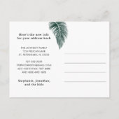 Emerald Green Palm Leaf Fun Florida Nieuw adres Aankondigingskaart (Achterkant)