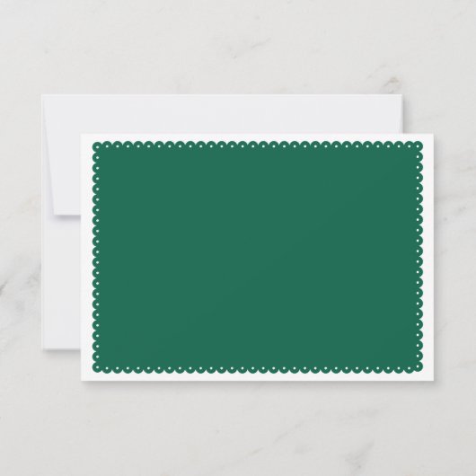Emerald green papel picado houdt van bruiloft RSVP kaartje (Achterkant)