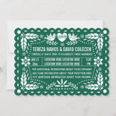 Emerald green papel picado houdt van het huwelijk  kaart (Voorkant)