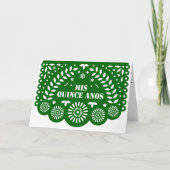 Emerald Green Papel Picado Mis Quince Años (Voorkant)