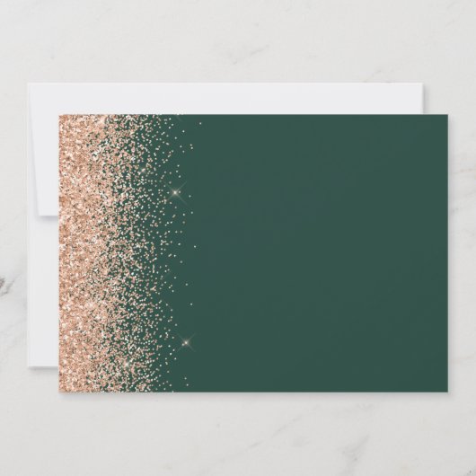 Emerald Green Peach Glitter Wedding Kaart (Achterkant)