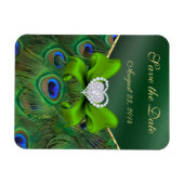 Emerald Green Peacock Bewaar de datum Magneet (Horizontaal)