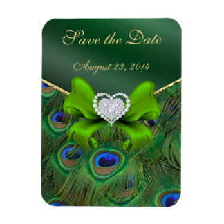 Emerald Green Peacock Bewaar de datum Magneet