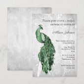 Emerald Green Peacock Bridal Shower Kaart (Voorkant / Achterkant)