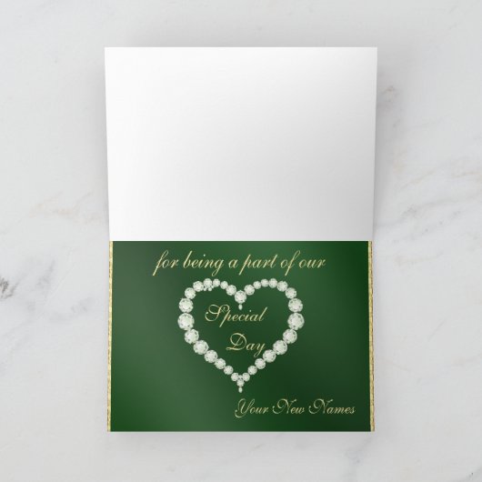 Emerald Green Peacock Dank u wel Bedankkaart (Binnen)