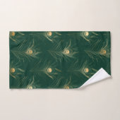 EMERALD GREEN PEACOCK FEATHER BATHROOM TOWEL SET BAD HANDDOEK (Handdoek)