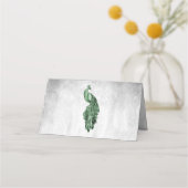 Emerald Green Peacock-opvangkaart Plaatskaartje (Achterkant)
