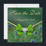 Emerald green Peacock Save the Date<br><div class="desc"></div>
