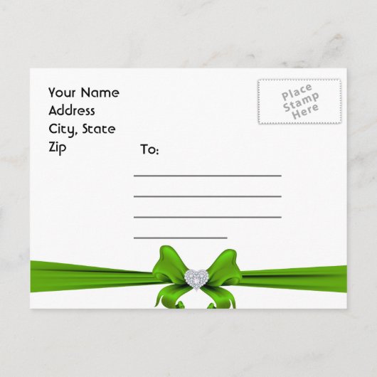 Emerald Green Peacock Save the Date Briefkaart (Achterkant)