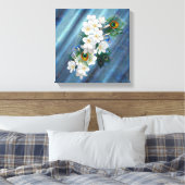 Emerald Green Peacock Silk Bouquets Canvas Afdruk (Insitu (Slaapkamer))