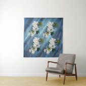 Emerald Green Peacock Silk bouquets Wandkleed (In situ)