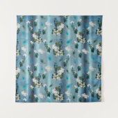 Emerald Green Peacock Silk bouquets Wandkleed (Voorkant)