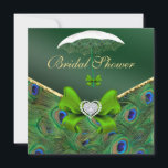 Emerald Green Peacock Vrijgezellenfeest Invite Kaart<br><div class="desc"></div>