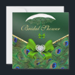 Emerald Green Peacock Vrijgezellenfeest Invite Kaart<br><div class="desc"></div>