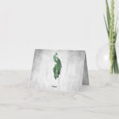 Emerald Green Peacock Weddenschap Bedankt (Achterkant)