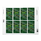Emerald Green Peacock Weddenschap Wine Label (Full Sheet)