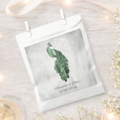 Emerald Green Peacock Wedding Favor Bag Bedankzakje (Geknipt)