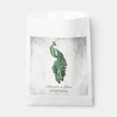 Emerald Green Peacock Wedding Favor Bag Bedankzakje (Voorkant)