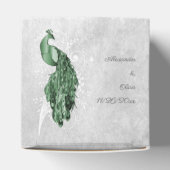 Emerald Green Peacock Wedding Favor Box Bedankdoosjes (Bovenkant)