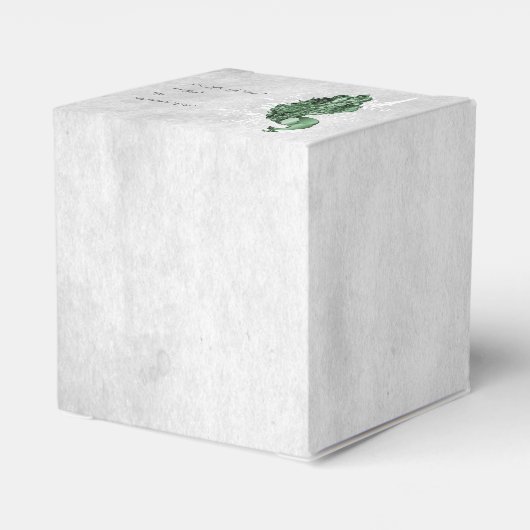 Emerald Green Peacock Wedding Favor Box Bedankdoosjes (Achterkant)